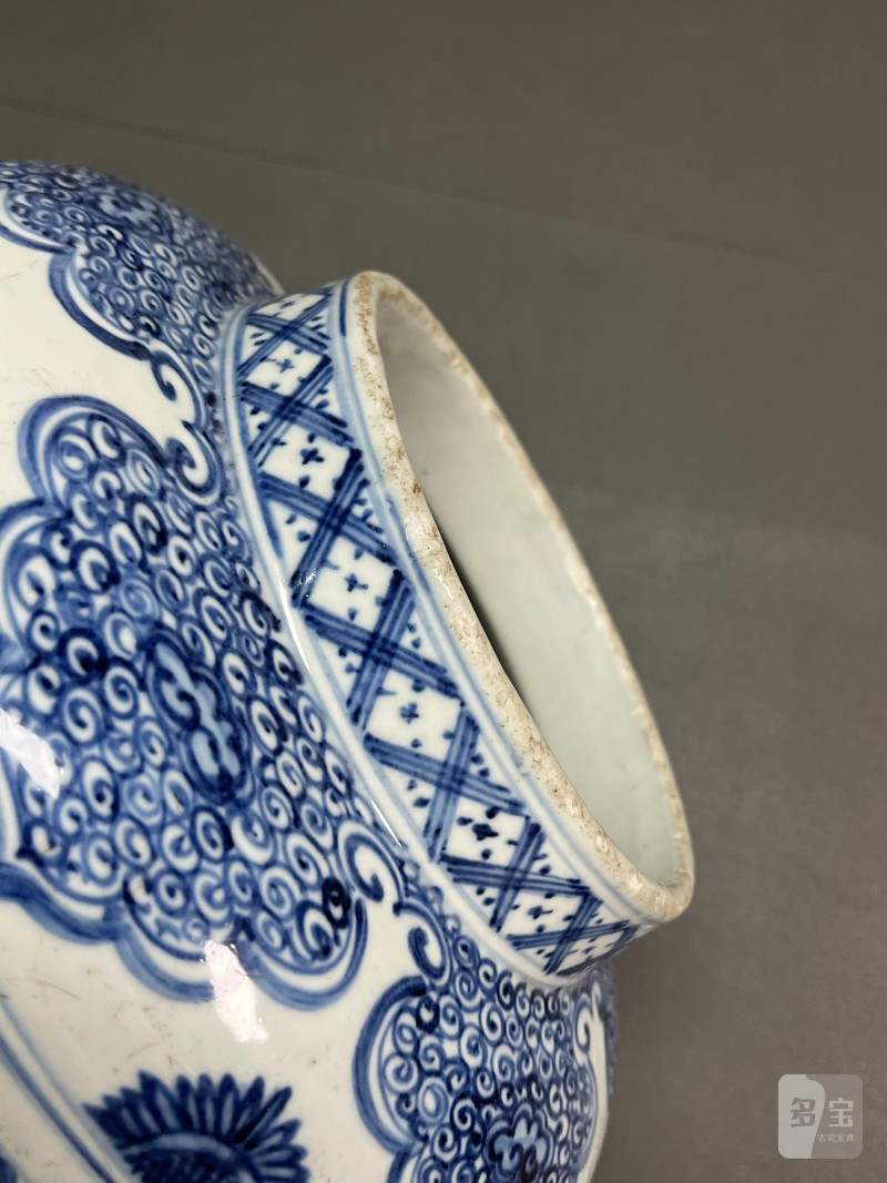 明中期  青花凤穿花纹罐 - 图9